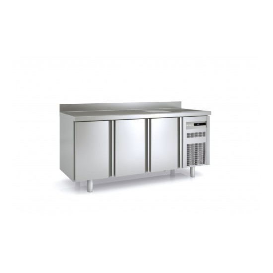 Meuble 700 GN1/1 positif 3 portes pleines avec évier Coreco-mondialchr.com