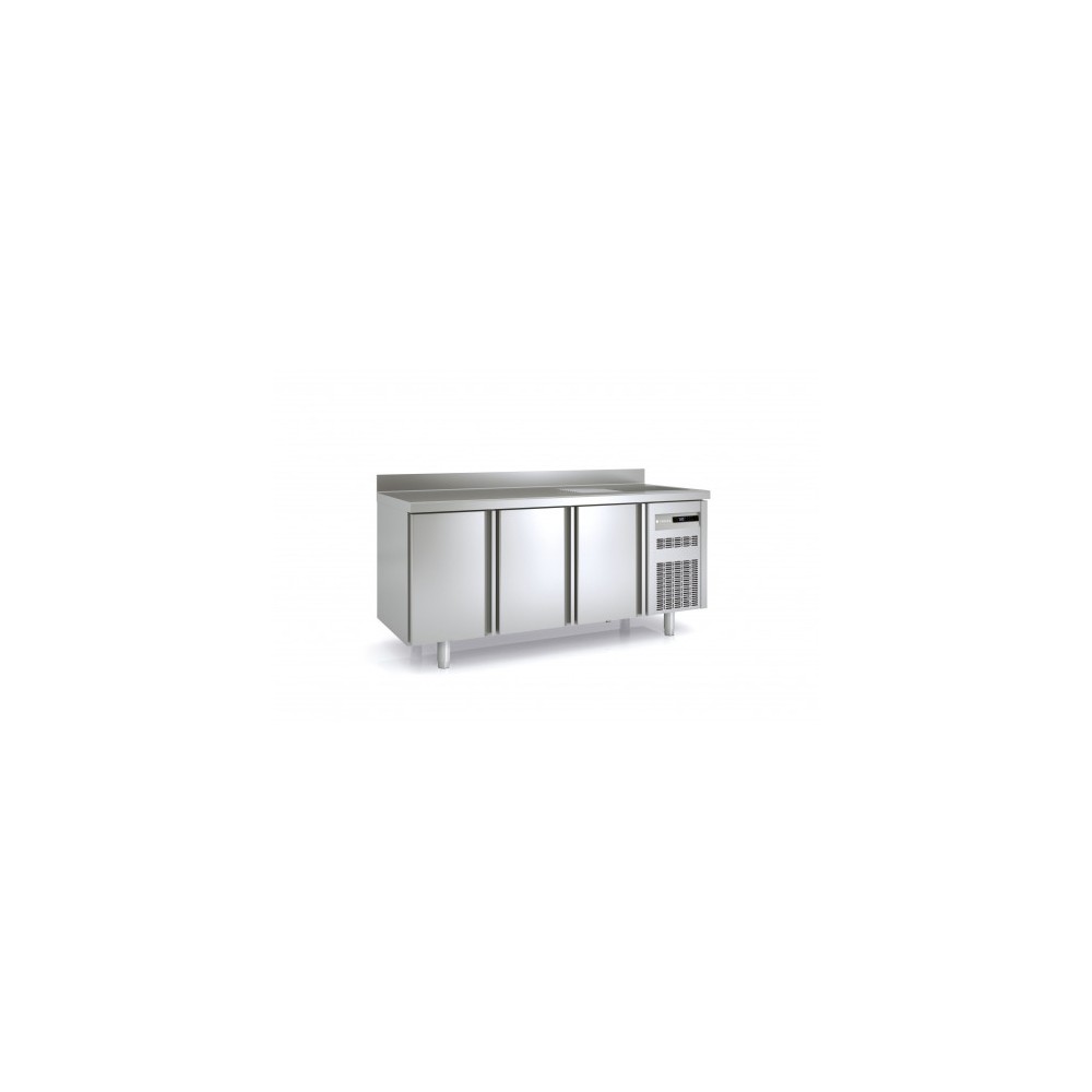 Meuble 700 GN1/1 positif 3 portes pleines avec évier Coreco-mondialchr.com