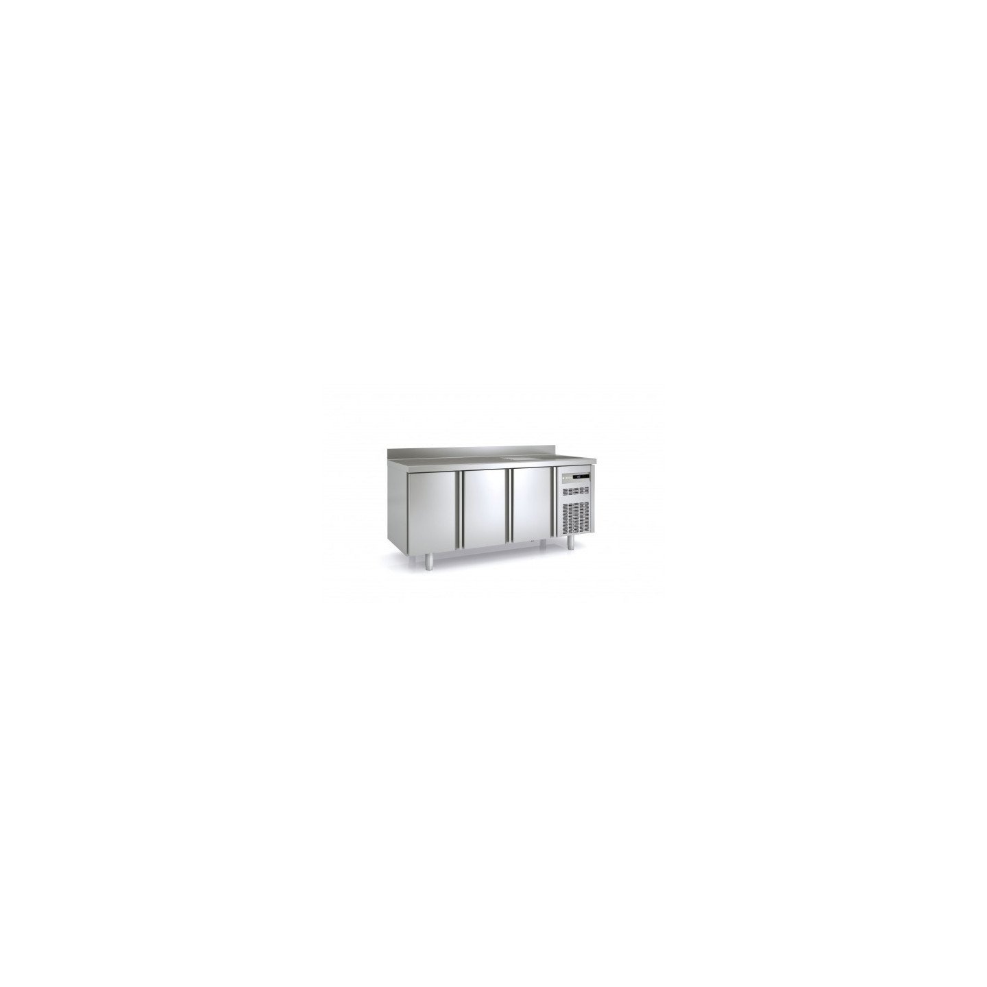 Meuble 700 GN1/1 positif 3 portes pleines avec évier Coreco-mondialchr.com