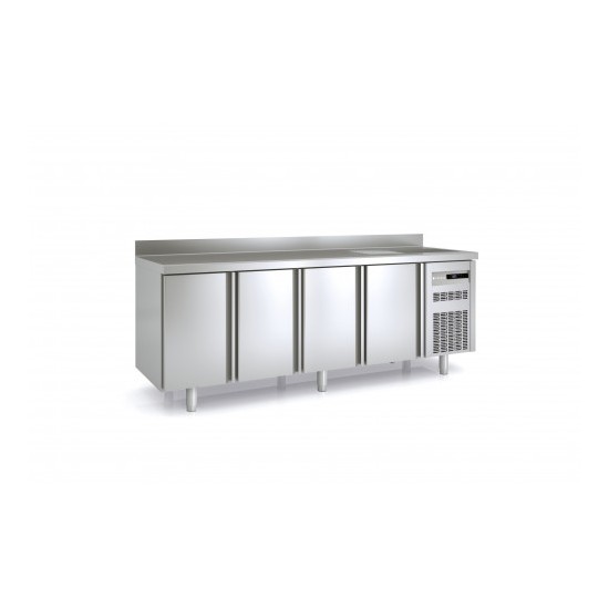 Meuble 700 GN1/1 positif 4 portes pleines avec évier Coreco-mondialchr.com
