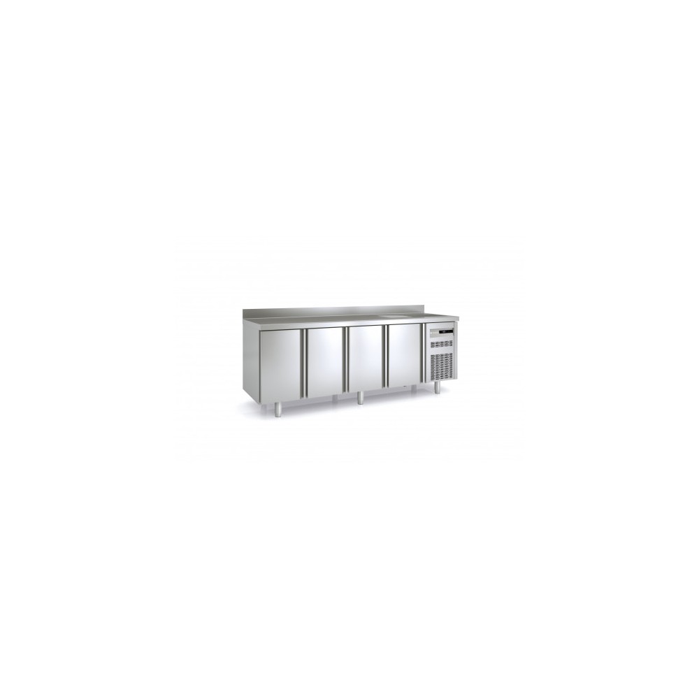 Meuble 700 GN1/1 positif 4 portes pleines avec évier Coreco-mondialchr.com