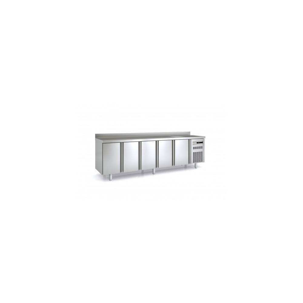 Meuble 700 GN1/1 positif 5 portes pleines avec évier Coreco-mondialchr.com