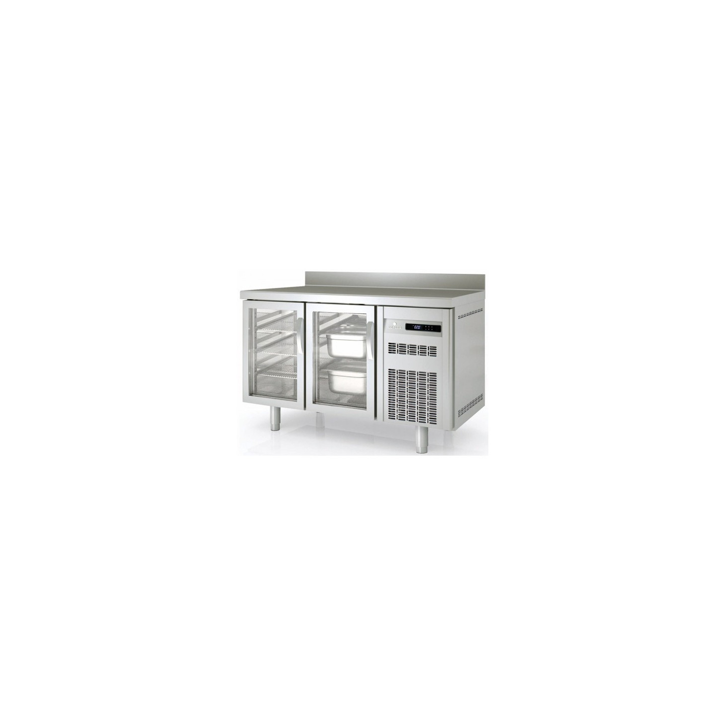 Meuble 700 GN1/1 positif 2 portes vitrées sans évier Coreco-mondialchr.com