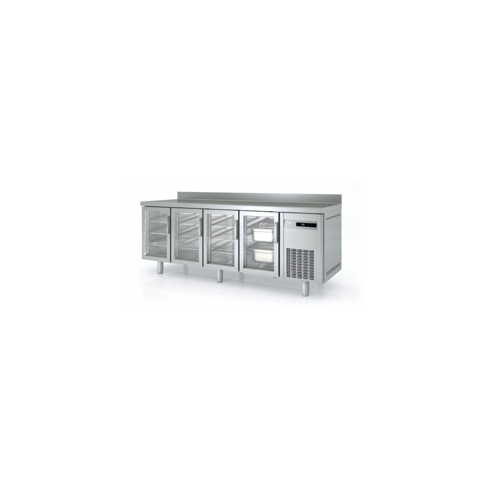 Meuble 700 GN1/1 positif 4 portes vitrées sans évier Coreco-mondialchr.com