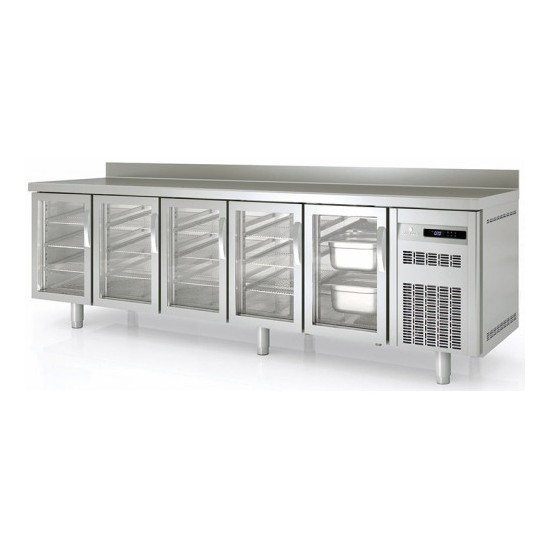 Meuble 700 GN1/1 positif 5 portes vitrées sans évier Coreco-mondialchr.com