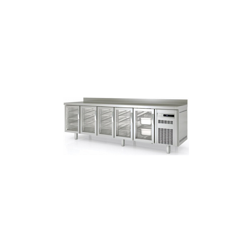 Meuble 700 GN1/1 positif 5 portes vitrées sans évier Coreco-mondialchr.com