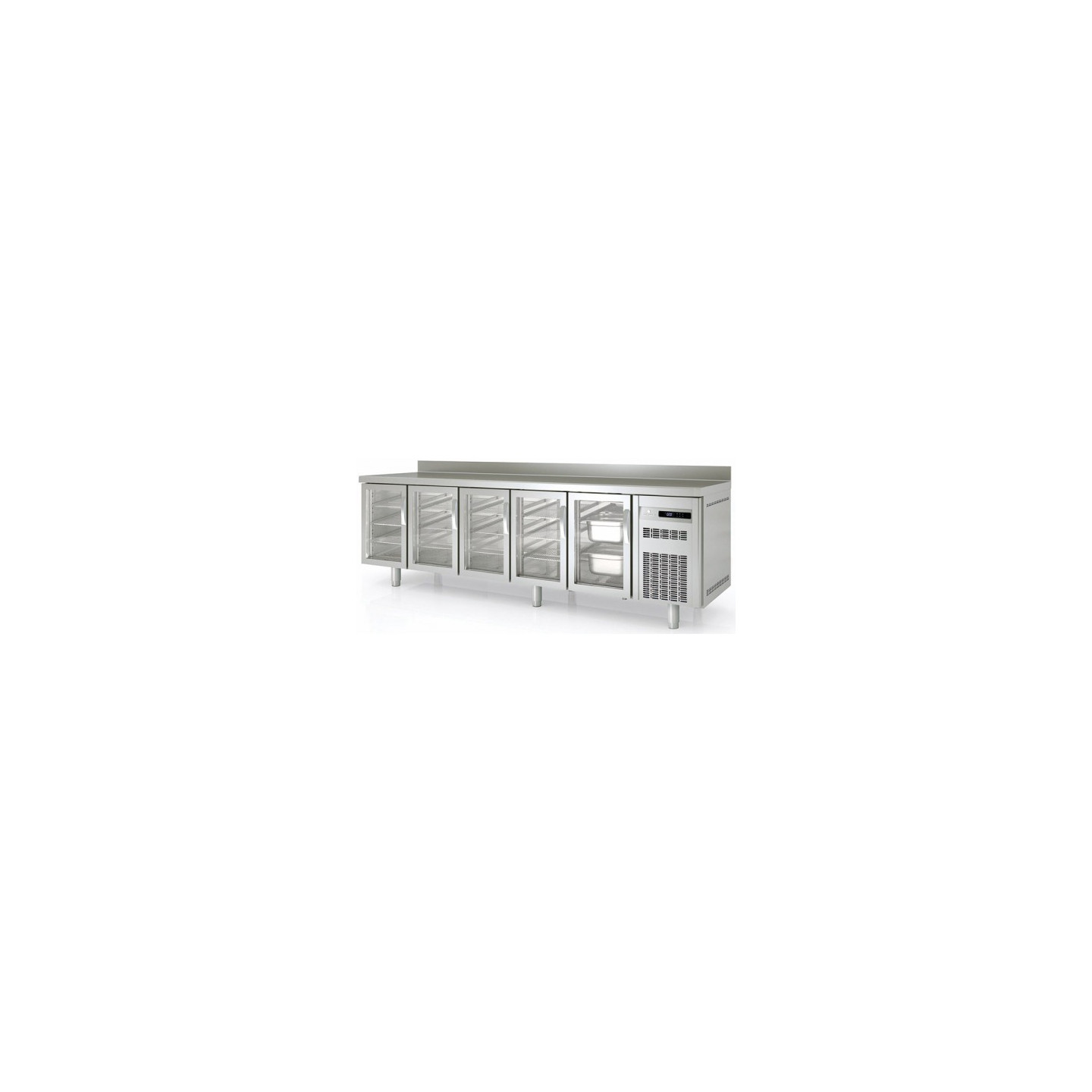 Meuble 700 GN1/1 positif 5 portes vitrées sans évier Coreco-mondialchr.com