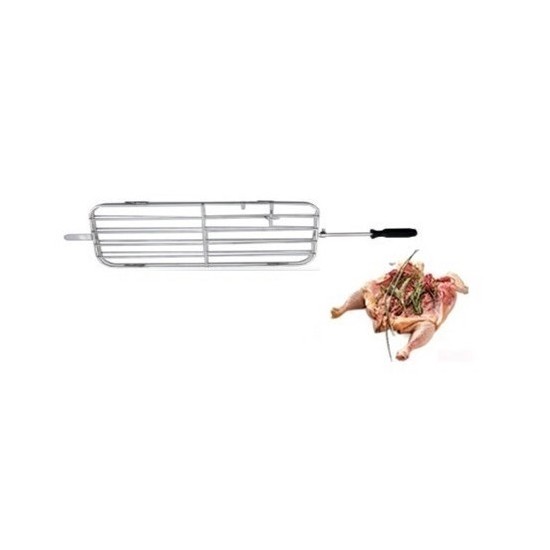 Grille rotative 3 Poulets pour barbecue portugais au charbon de bois-mondialchr.com