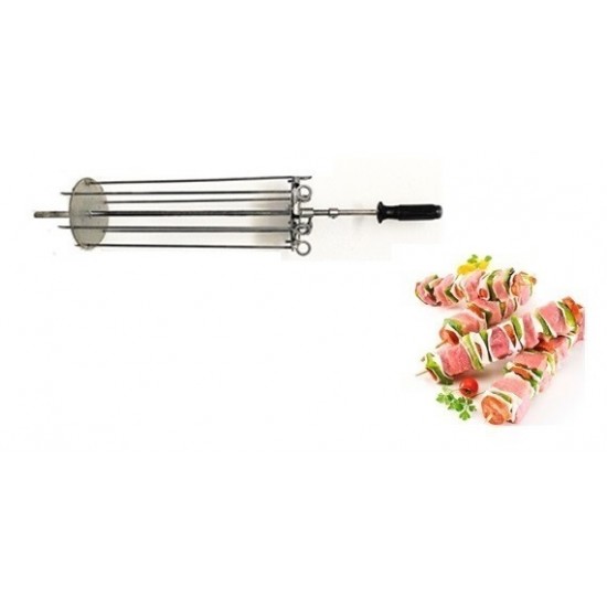 Grille rotative en DAMIER Brochettes pour barbecue portugais au charbon de bois-mondialchr.com