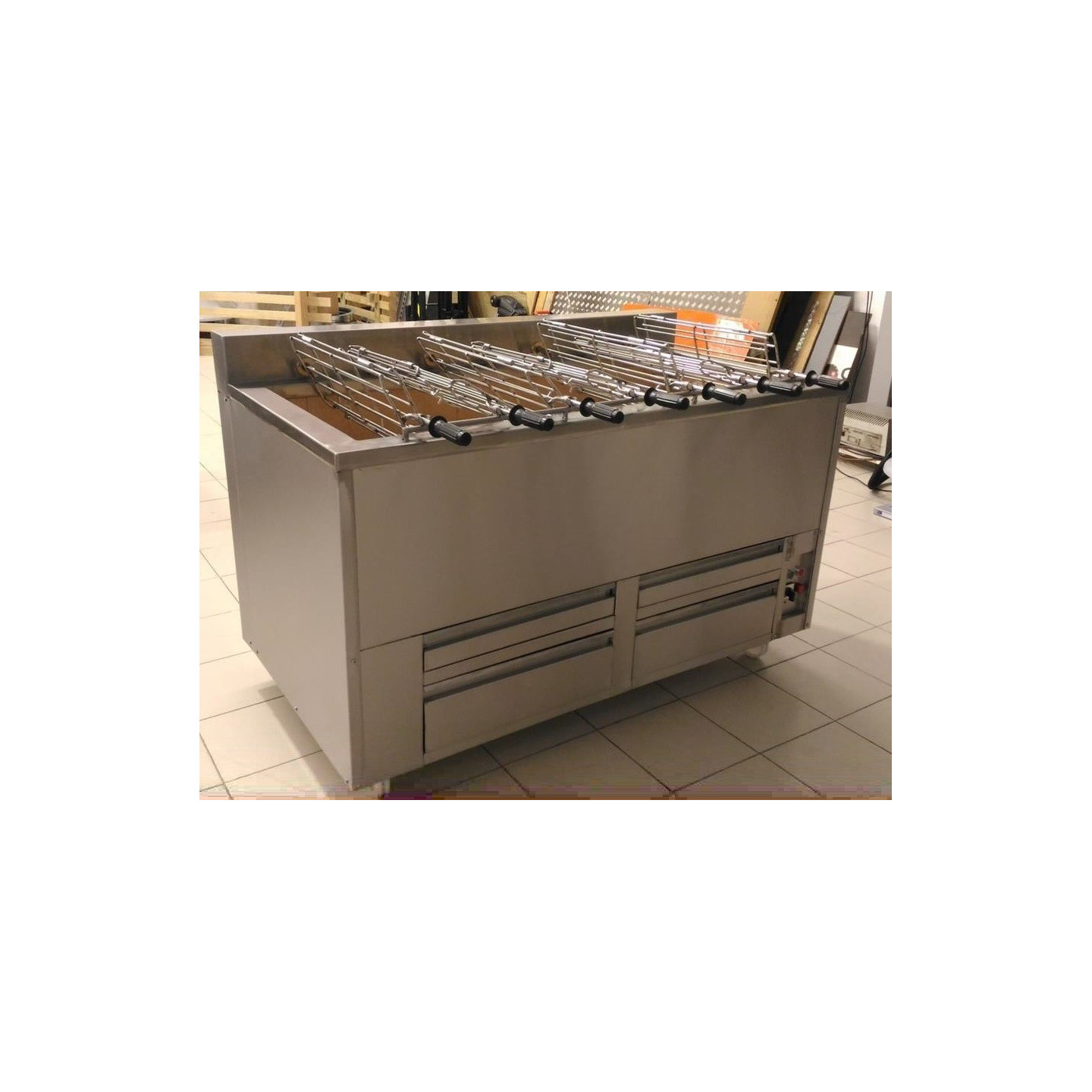 Barbecue Portugais au charbon de bois 7 Grilles rotative RODRIGUEZ-mondialchr.com