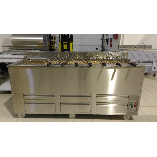 Barbecue Portugais au charbon de bois 7 Grilles rotative et 1 Grille fixe RODRIGUES-mondialchr.com