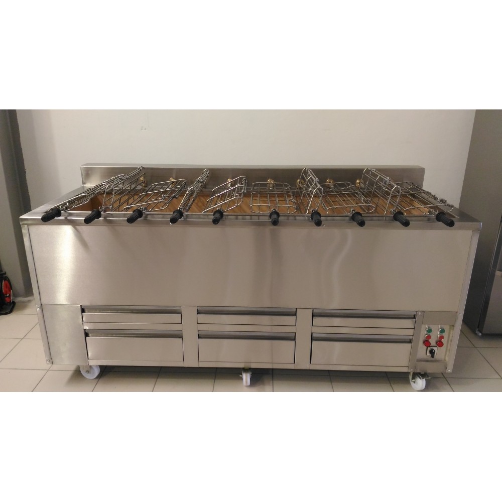 Barbecue Portugais au charbon de bois 10 Grilles rotative RODRIGUES-mondialchr.com