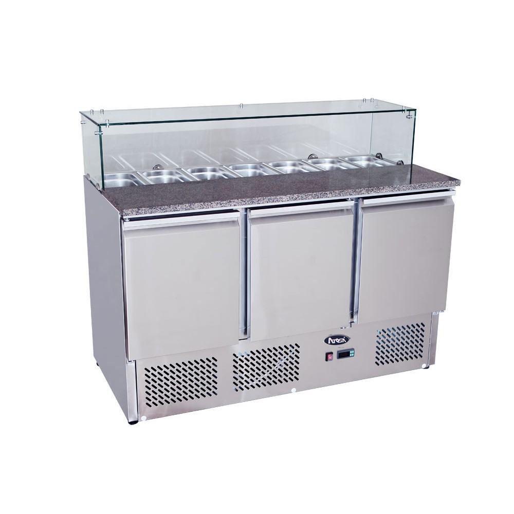 Table de préparation avec toit en verre 3Portes