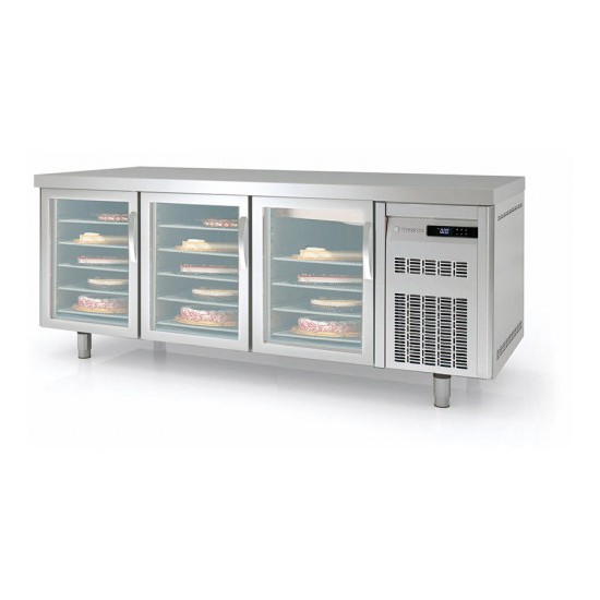 Meuble Pâtissier 800 positif 3 portes vitrées Coreco-mondialchr.com