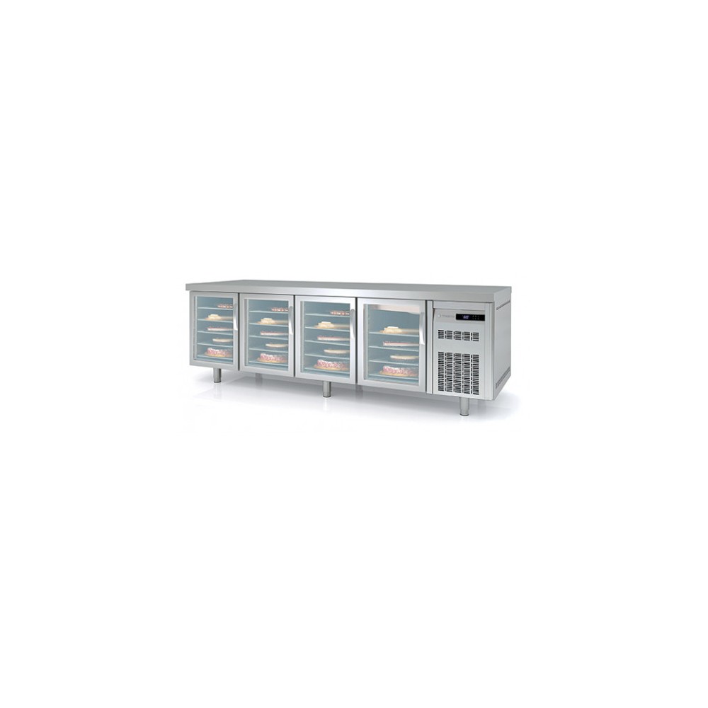 Meuble Pâtissier 800 positif 4 portes vitrées Coreco-mondialchr.com