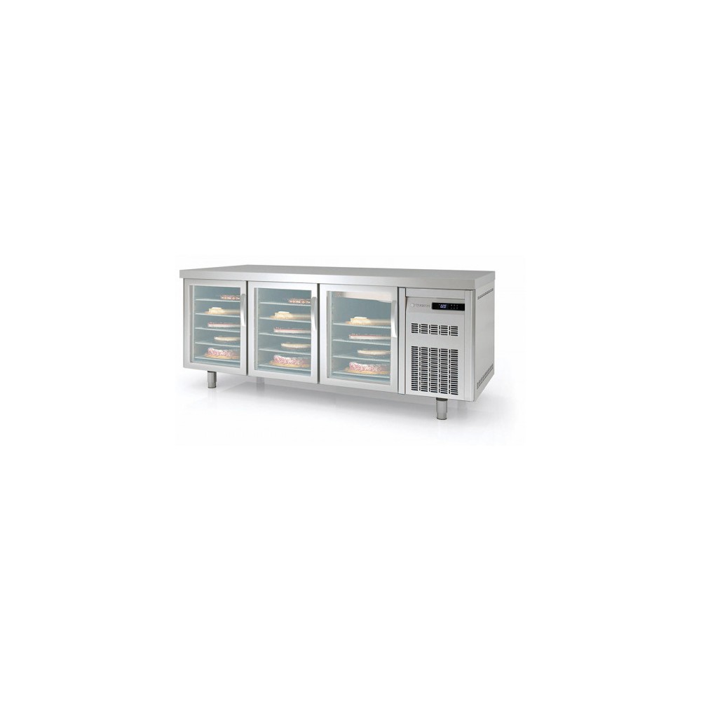 Meuble Pâtissier 800 négatif 3 portes vitrées Coreco-mondialchr.com