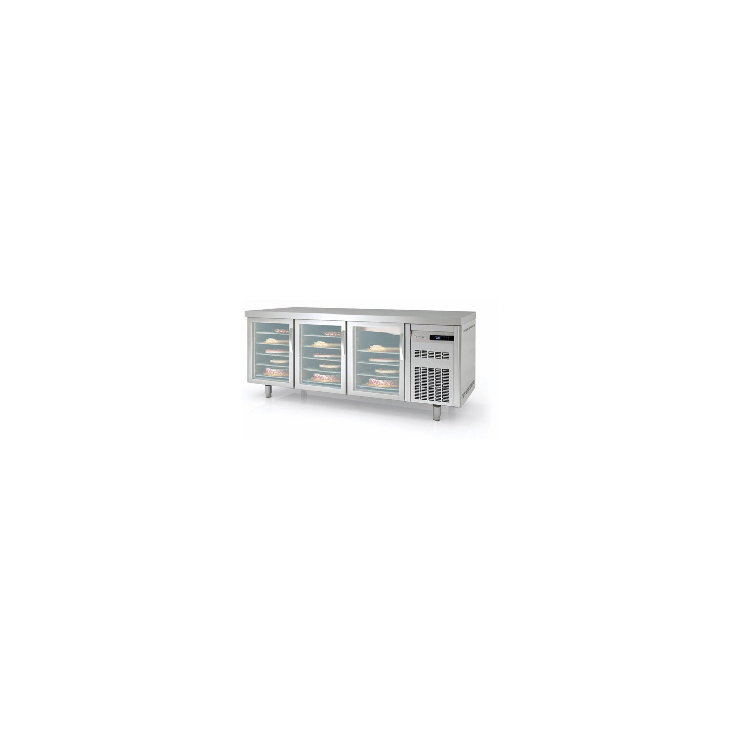 Meuble Pâtissier 800 négatif 3 portes vitrées Coreco-mondialchr.com