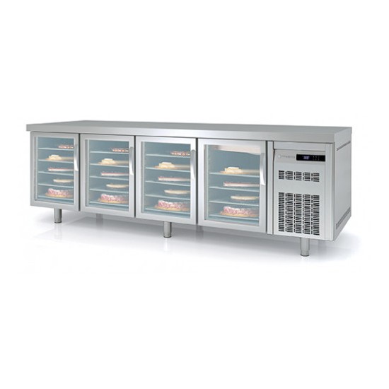 Meuble Pâtissier 800 négatif 4 portes vitrées Coreco-mondialchr.com