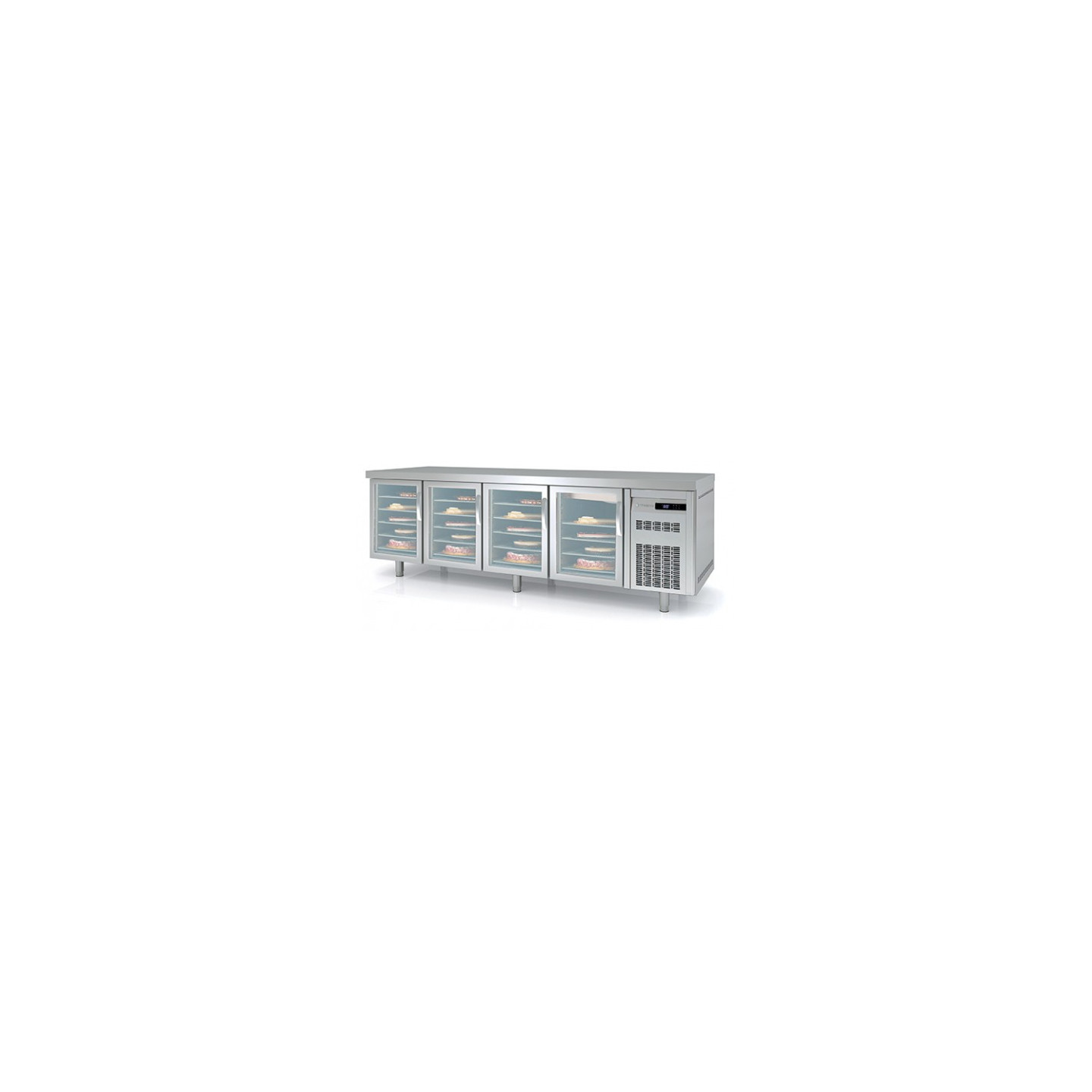 Meuble Pâtissier 800 négatif 4 portes vitrées Coreco-mondialchr.com