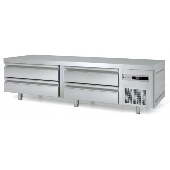 Soubassement réfrigéré 2110mm 4 tiroirs GN2/1 Coreco-mondialchr.com