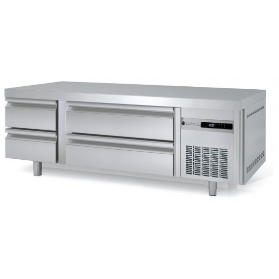 Soubassement réfrigéré 1660mm 2x2 tiroirs GN2/1 et GN1/1 Coreco-mondialchr.com