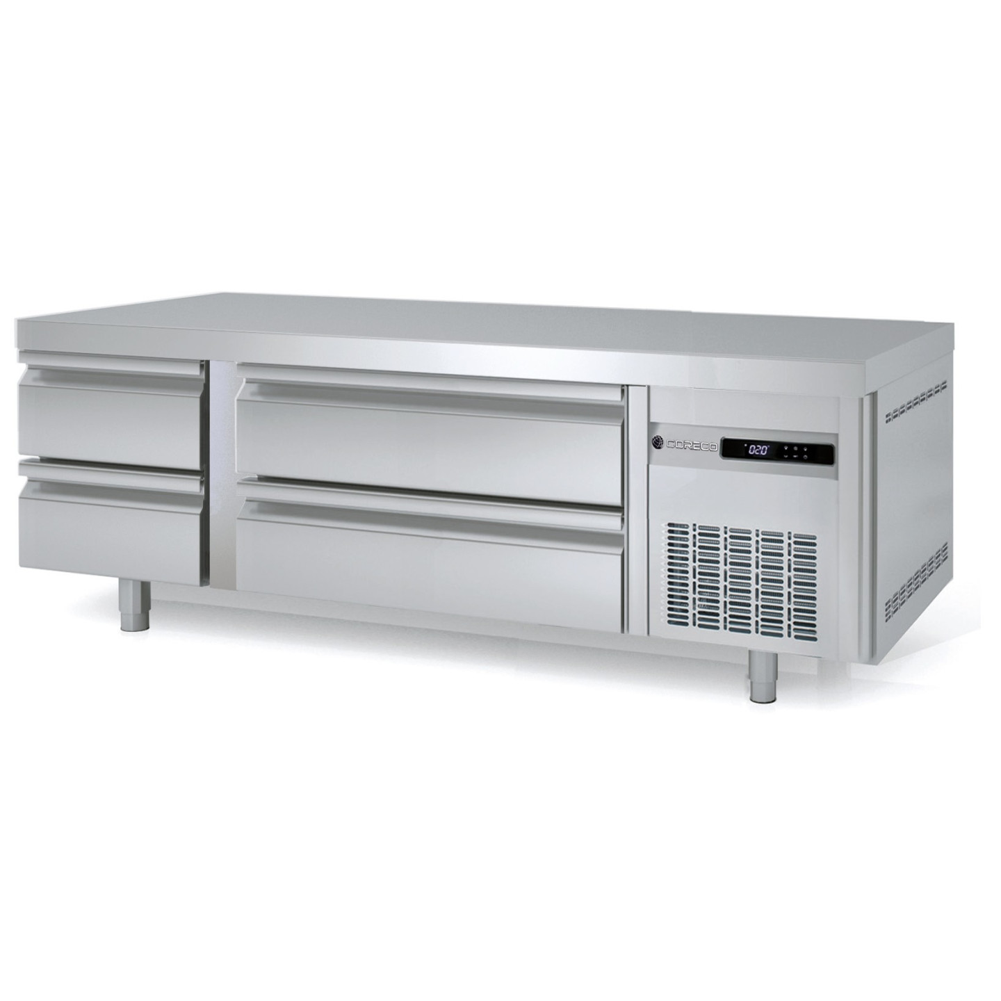 Soubassement réfrigéré 1660mm 2x2 tiroirs GN2/1 et GN1/1 Coreco-mondialchr.com