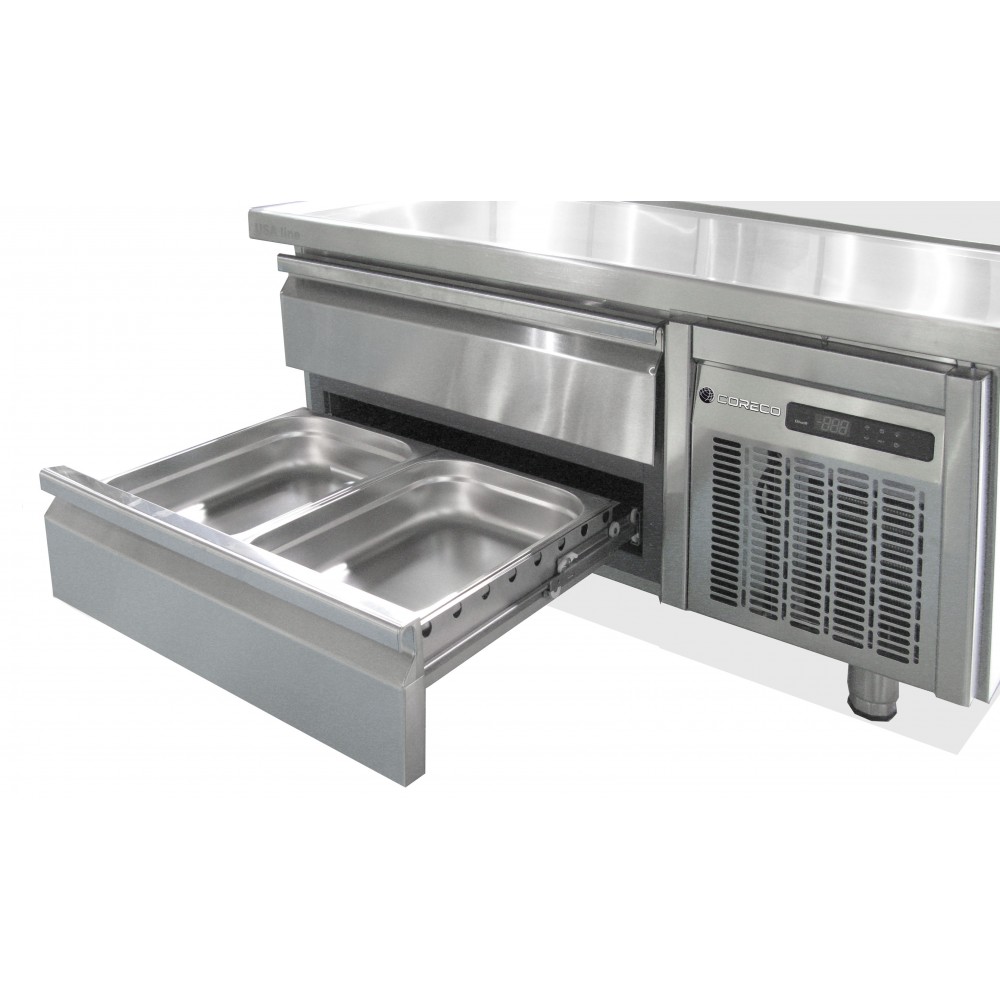 Soubassement réfrigéré 1210mm 2 tiroirs GN2/1 Coreco-mondialchr.com