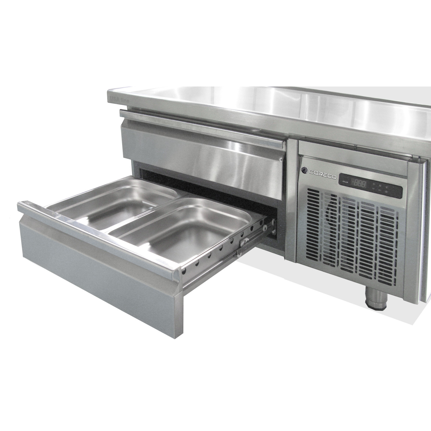 Soubassement réfrigéré 1210mm 2 tiroirs GN2/1 Coreco-mondialchr.com