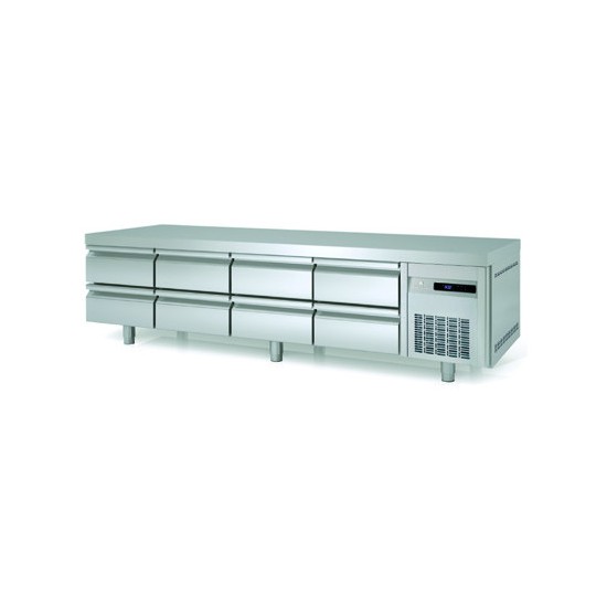 Soubassement réfrigéré Positif 2245mm 8 tiroirs GN1/1 Coreco-mondialchr.com