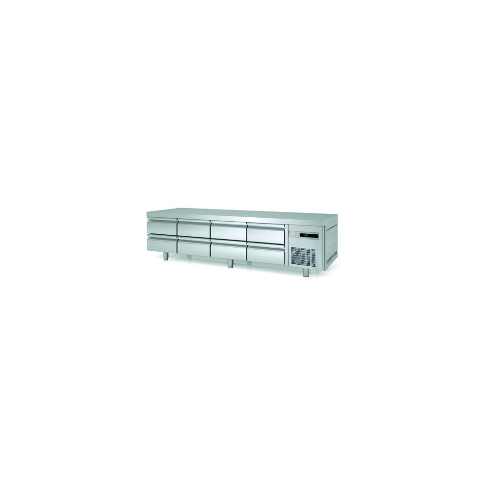 Soubassement réfrigéré Positif 2245mm 8 tiroirs GN1/1 Coreco-mondialchr.com