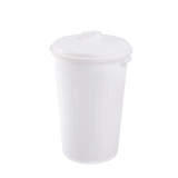 Poubelle ronde 35L blanc avec couvercle Gilac-mondialchr.com