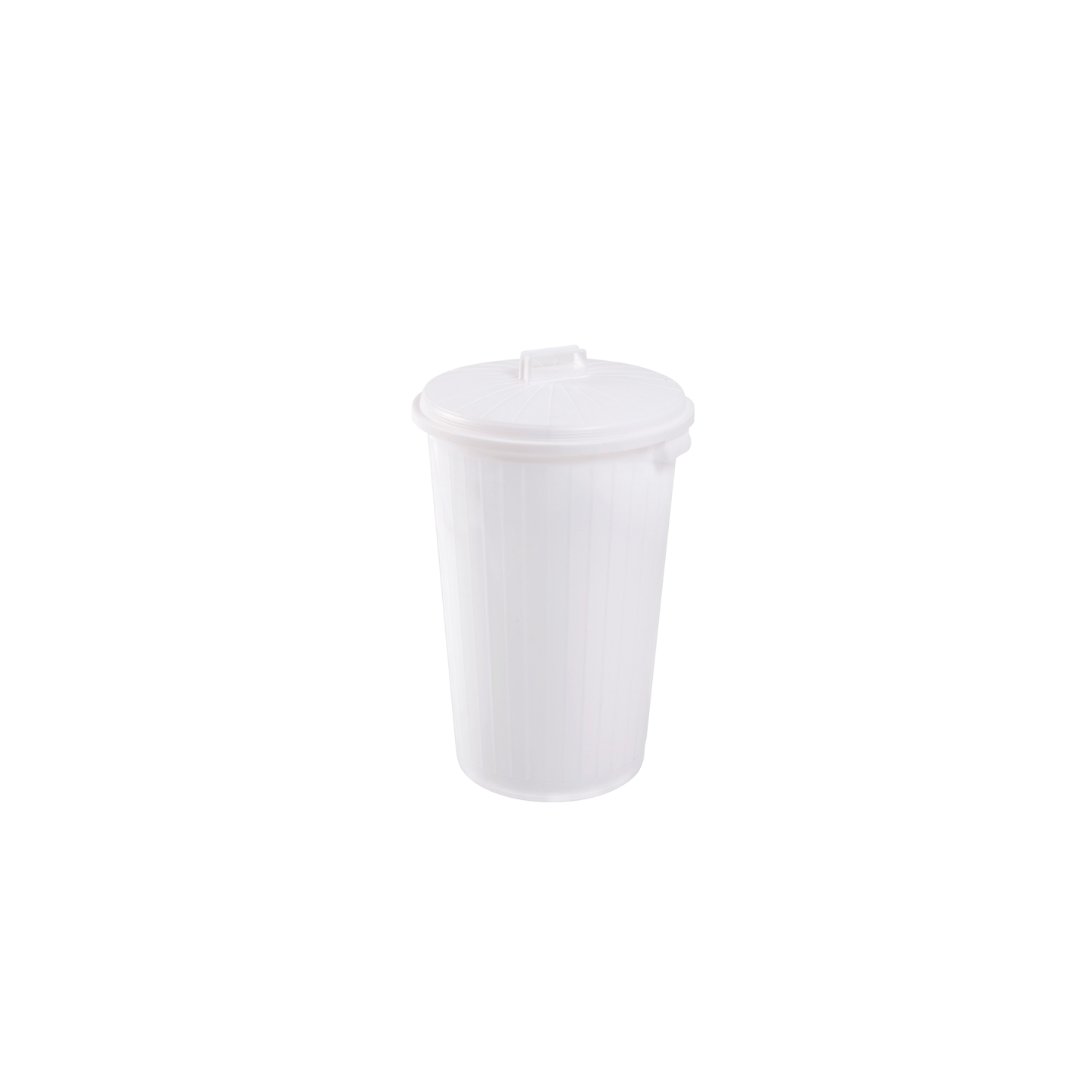 Poubelle ronde 35L blanc avec couvercle Gilac-mondialchr.com