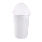 Poubelle ronde 35L blanc avec couvercle basculant Gilac-mondialchr.com