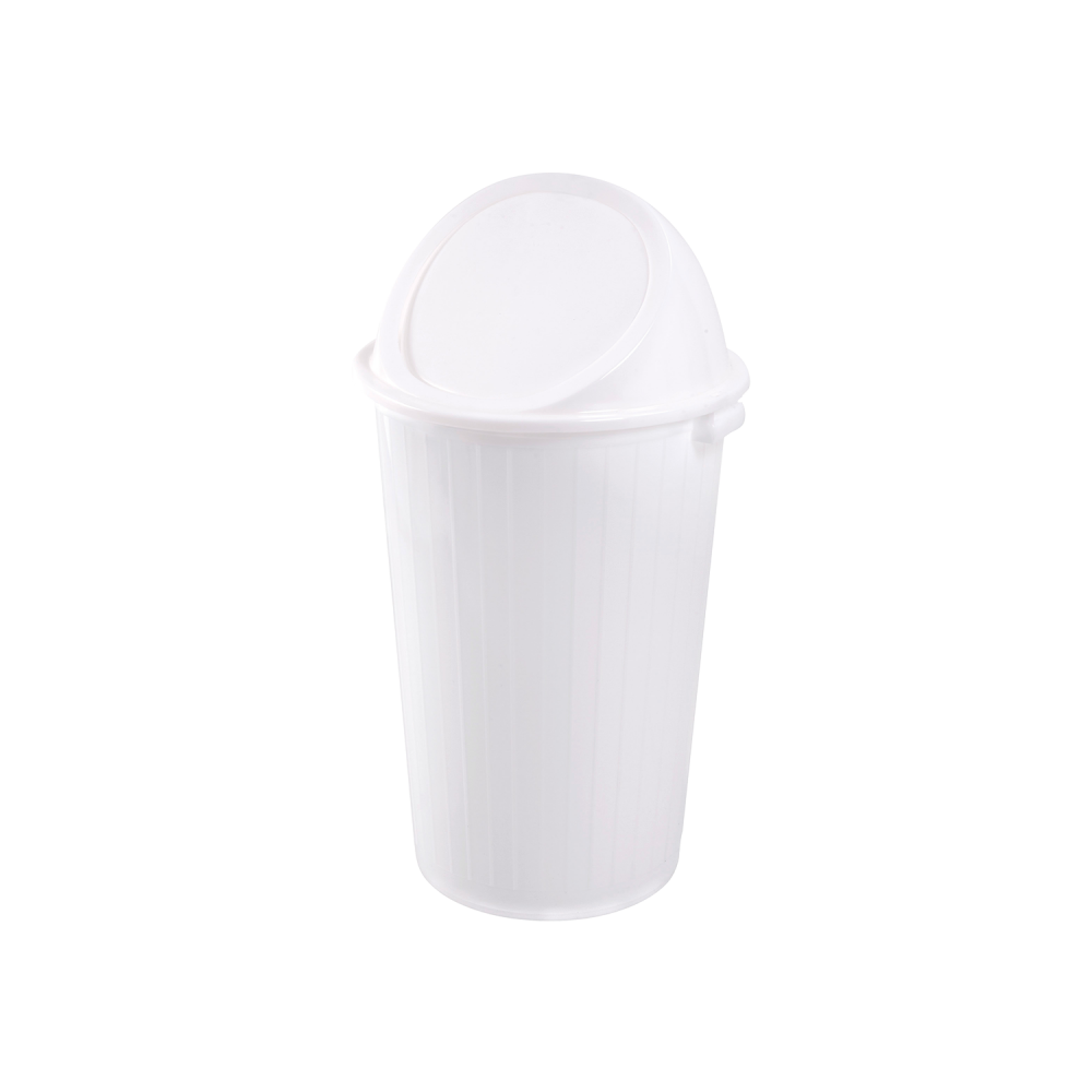 Poubelle ronde 35L blanc avec couvercle basculant Gilac-mondialchr.com
