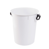 Poubelle ronde 50L blanc avec poignées noires Gilac-mondialchr.com