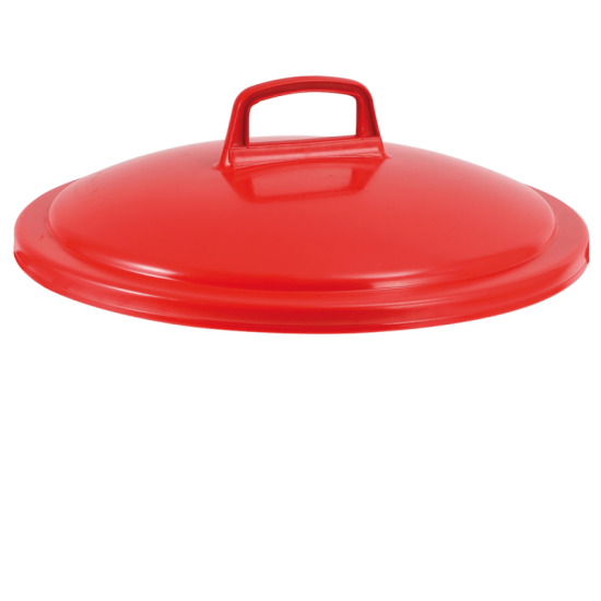 Couvercle avec poignée pour poubelle ronde 75L rouge Gilac-mondialchr.com