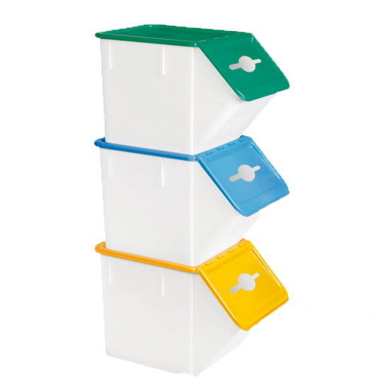 Bacs tri sélectif 40L et couvercles lot de 3 Gilac-mondialchr.com