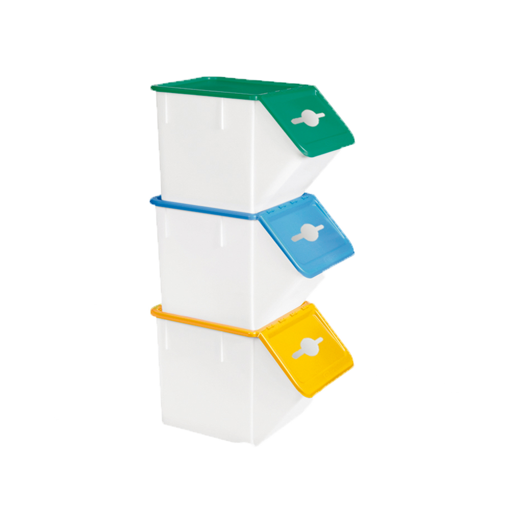 Bacs tri sélectif 40L et couvercles lot de 3 Gilac-mondialchr.com