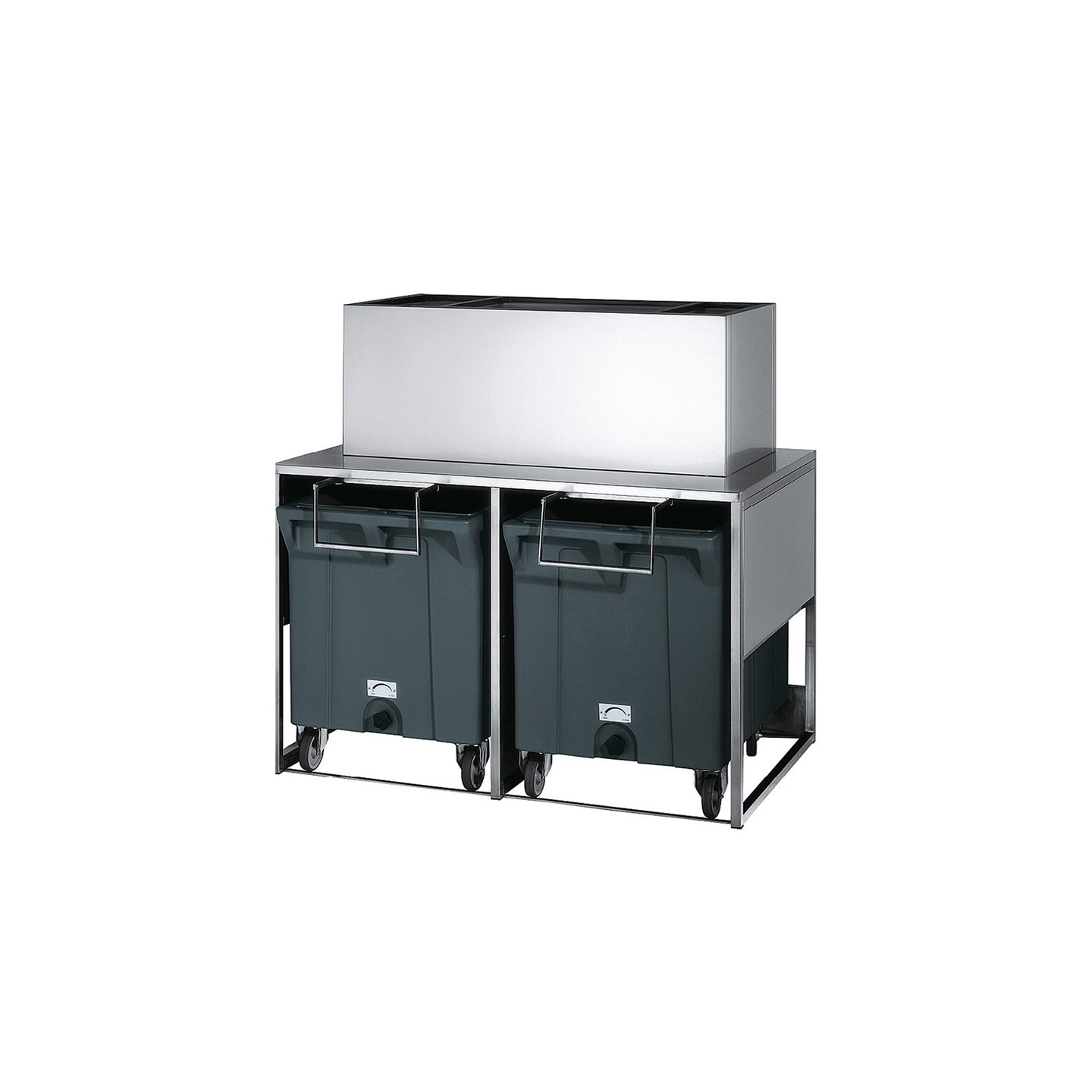 Réserve inox 50kg avec chariots de manutention Brema-mondialchr.com