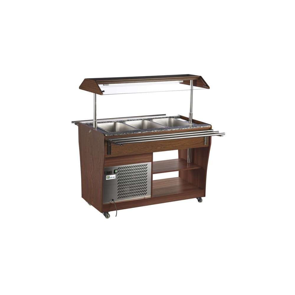 Buffet réfrigéré Noyer 3 bacs GN 1/1 L1210mm AFI-mondialchr.com