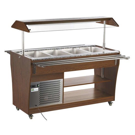 Buffet réfrigéré Noyer 4 bacs GN 1/1 L1490mm AFI-mondialchr.com