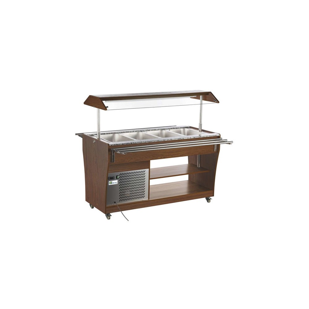 Buffet réfrigéré Noyer 4 bacs GN 1/1 L1490mm AFI-mondialchr.com