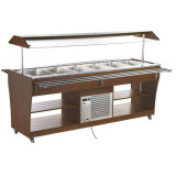 Buffet réfrigéré Noyer 6 bacs GN 1/1 L2150mm AFI-mondialchr.com