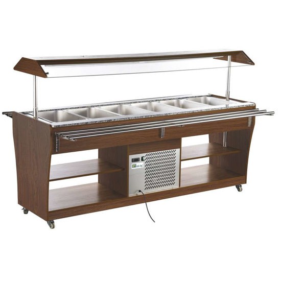 Buffet réfrigéré Noyer 6 bacs GN 1/1 L2150mm AFI-mondialchr.com