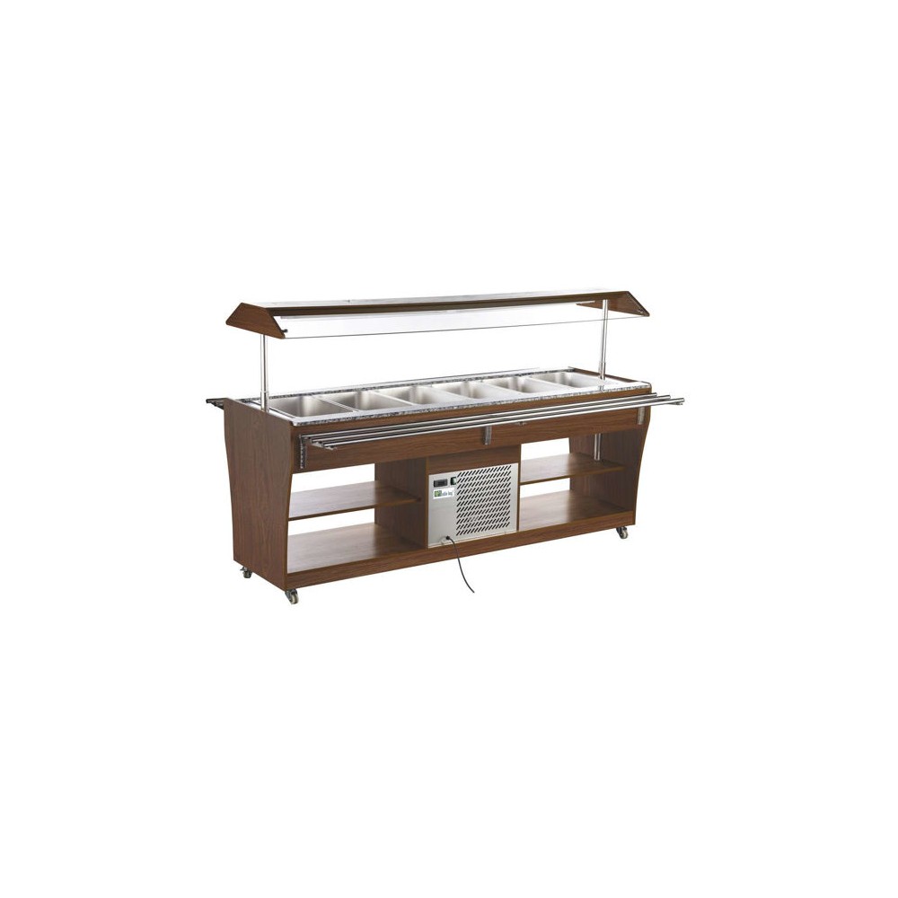 Buffet réfrigéré Noyer 6 bacs GN 1/1 L2150mm AFI-mondialchr.com