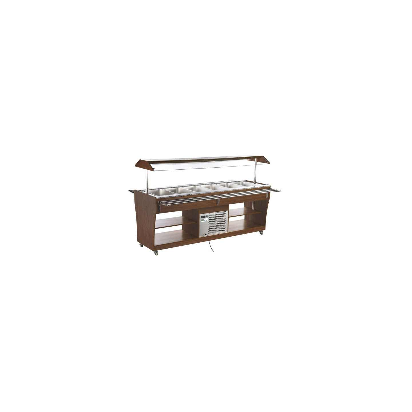 Buffet réfrigéré Noyer 6 bacs GN 1/1 L2150mm AFI-mondialchr.com