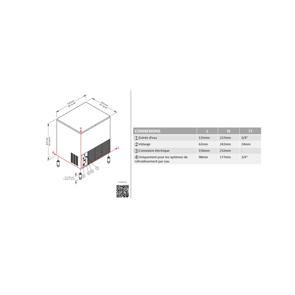 Machine à glaçons pleins 77kg condenseur air Brema-mondialchr.com