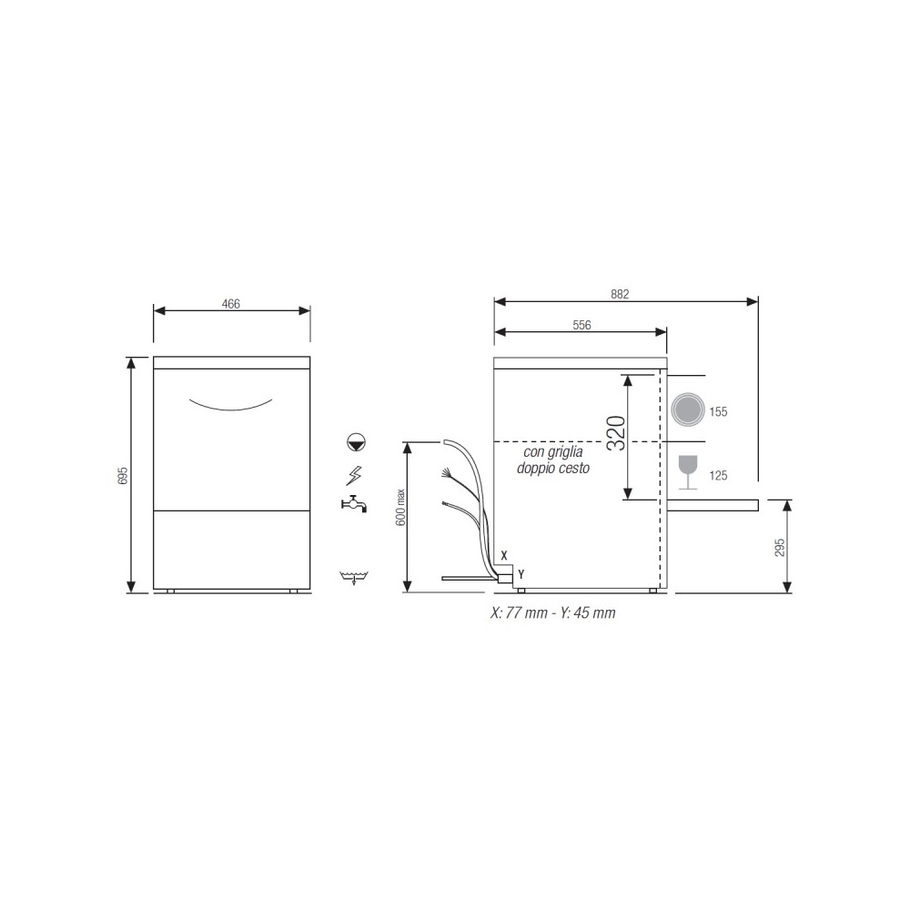 Lave verres Mono Panier 400x400mm Elettrobar Furnotel-mondialchr.com