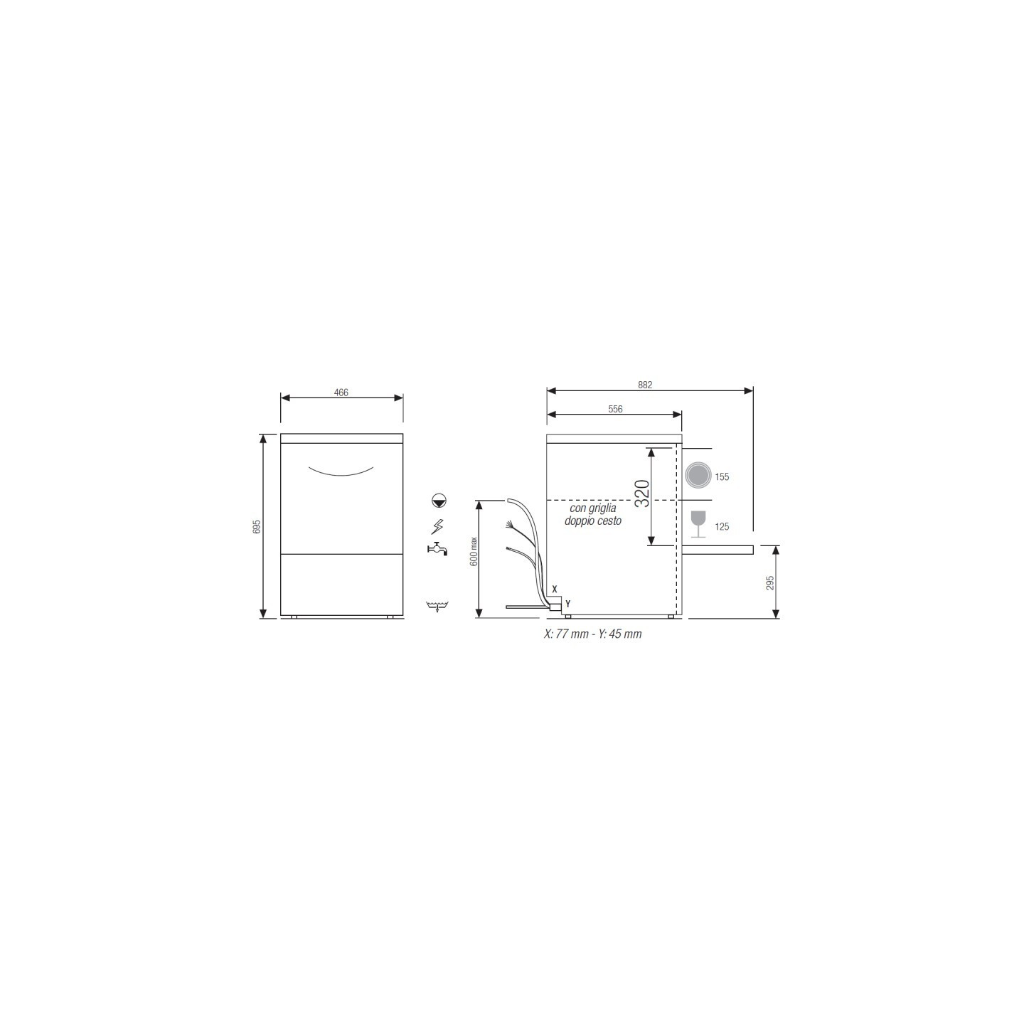 Lave verres NIAGARA Panier 400x400mm Elettrobar Furnotel-mondialchr.com