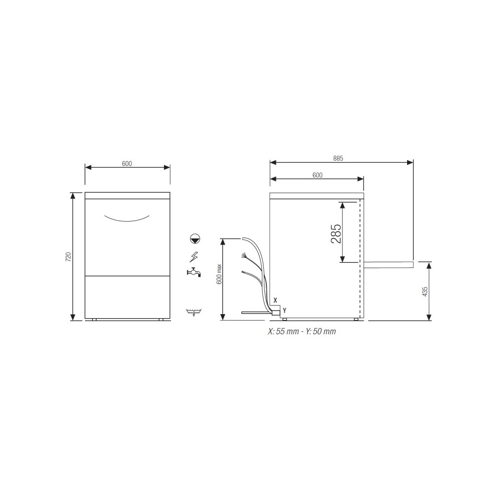 Lave verres vaisselle commutable en 230V Panier 500x500 Furnotel-mondialchr.com